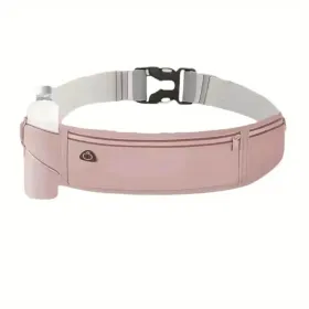 Breathable Invisible Running Waist Pack - Nylon With Lock Closure, Reflective Strips & Multiple Pockets For Hiking, Dog Walking, Gym - Unisex Des (Option: Pink)